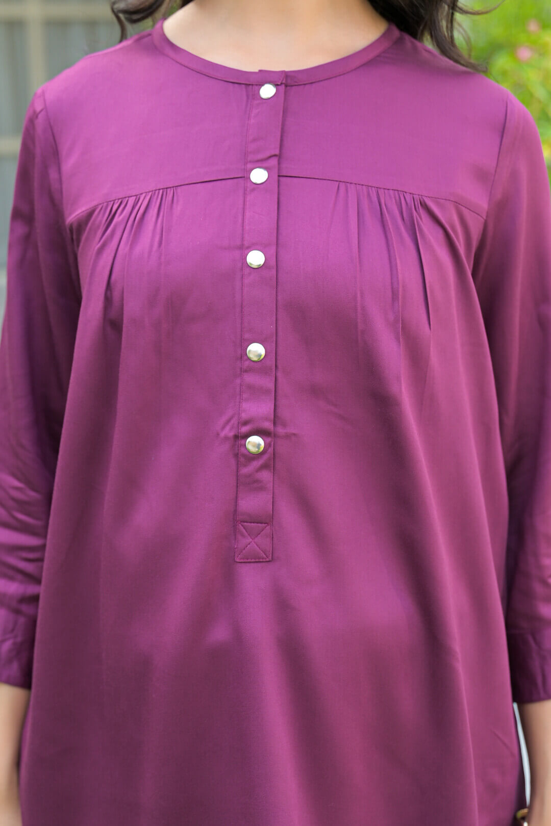 Plum Maternity Feeding-Friendly Top