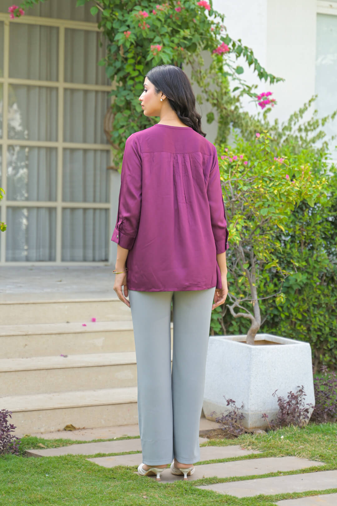 Plum Maternity Feeding-Friendly Top