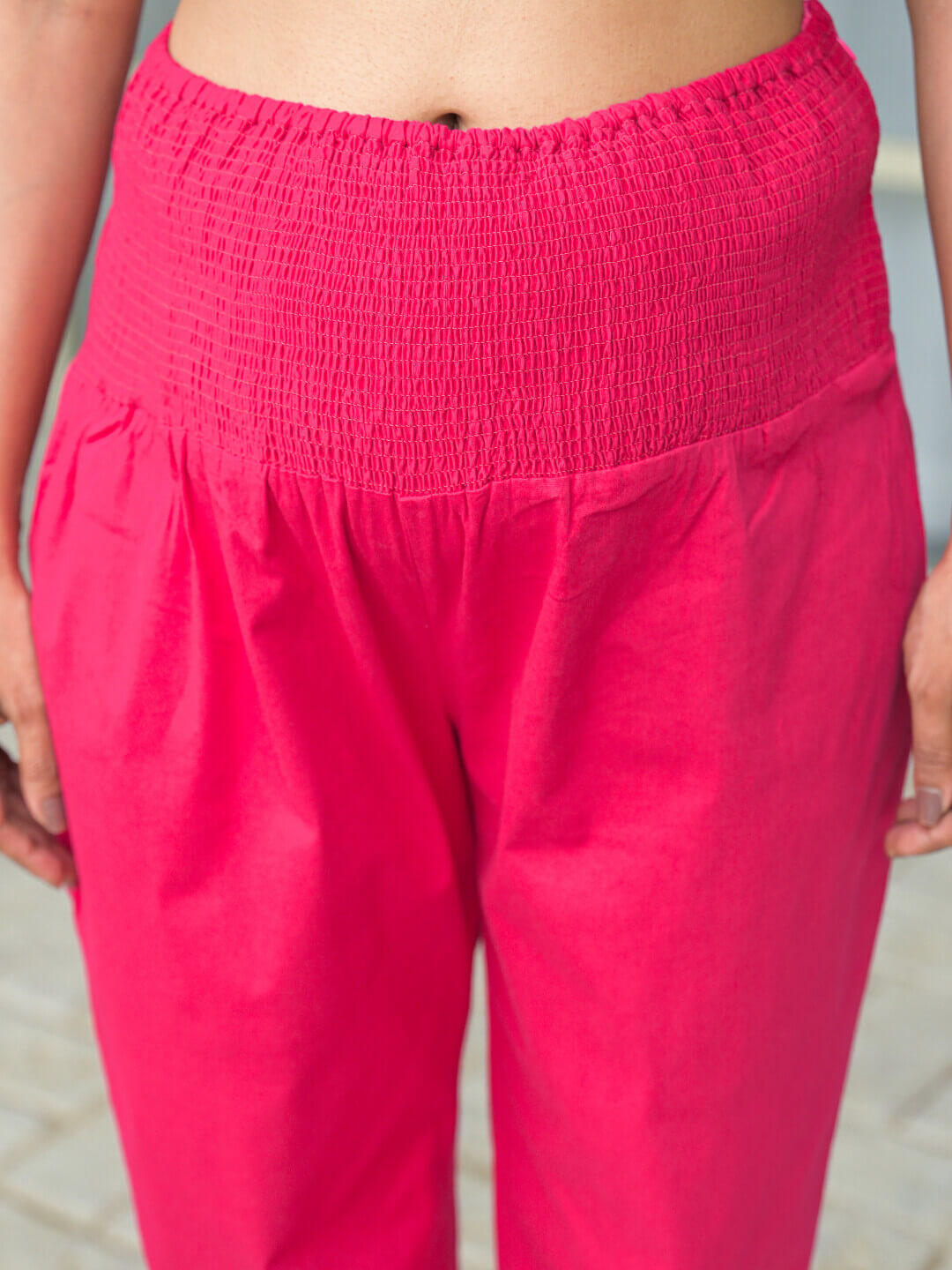Fuchsia High-Rise Stretch Waist Maternity Comfort Trouser